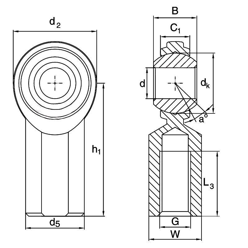 CF5T Series Female Threaded Rod End Bearing For Agricultural Movers-1-Image-SAIVS