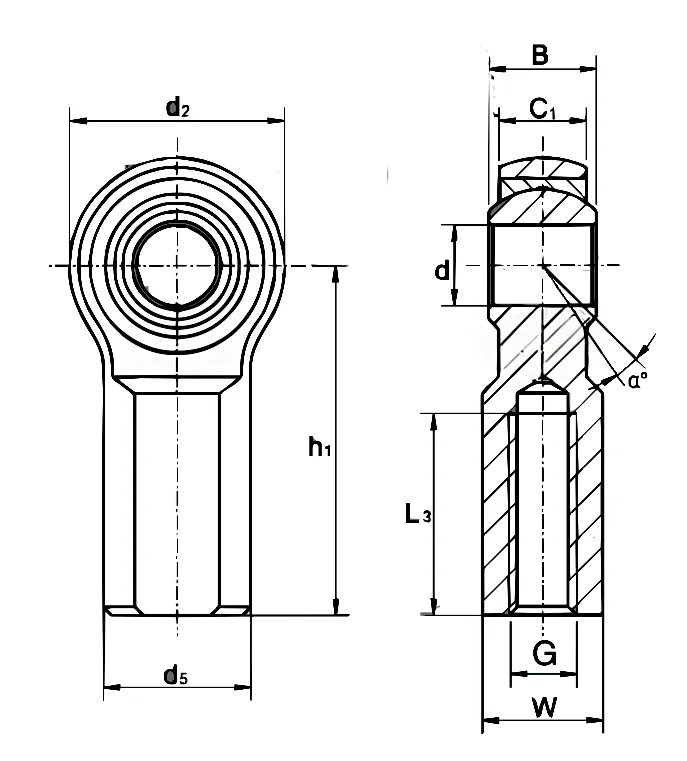 JF Series Female Threaded Rod End Bearing For Agricultural Tillage Equipment-1-Image-SAIVS