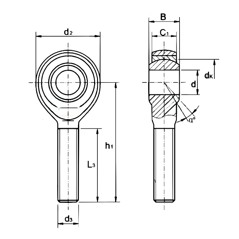 JM Series Male Threaded Rod End Bearing For Agricultural Fertilizer Spreaders-1-Image-SAIVS