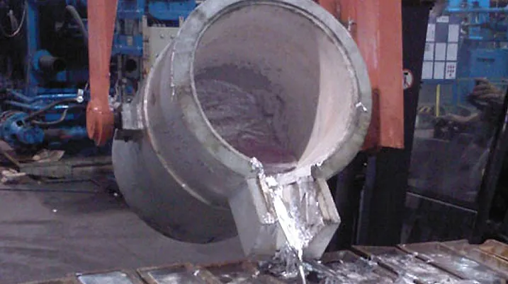 Pouring Molten Aluminum